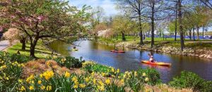 Spring kayaking on Boston